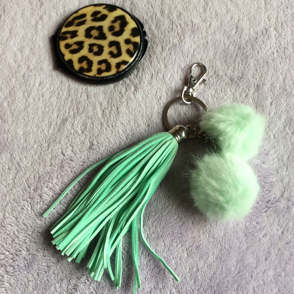 2/$8 • NWOT Mint Pom-Pom Tassel Keychain